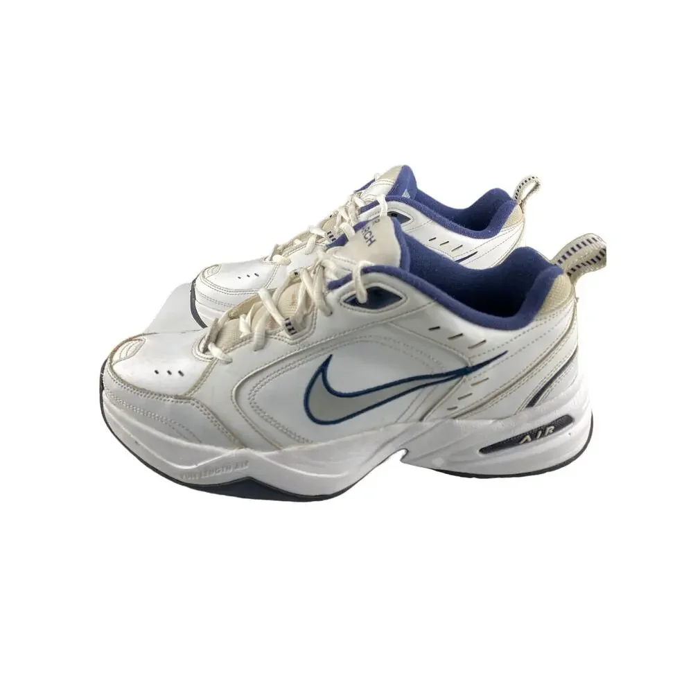 Nike Air Monarch IV 4 White Silver Navy Retro Men Casual Chunky Shoes 415445-102